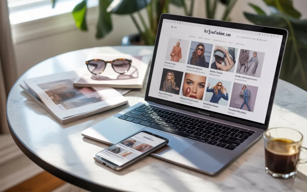 AreYouFashion: Your Complete Guide to Fashion, Lifestyle & Self-Expression in 2025 31 AreYouFashion.com homepage displayed on laptop and phone with stylish desk setup showing fashion and lifestyle articles