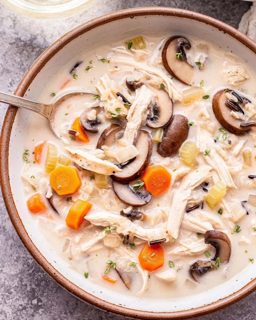 Creamy Mushroom Chicken and Wild Rice Soup Recipe