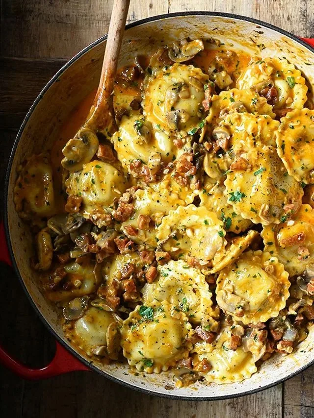 Mushroom Chorizo Ravioli Recipe