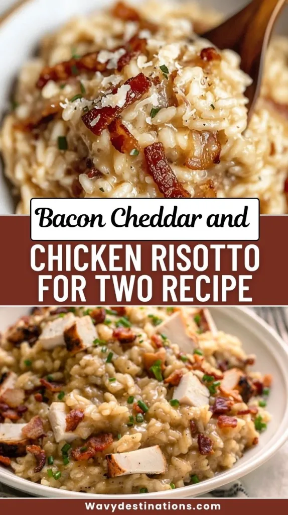 Bacon Cheddar and Chicken Risotto for Two