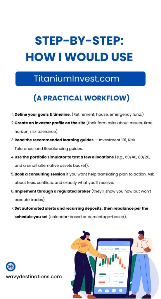 Step-by-step: How I would use TitaniumInvest.com (a practical workflow)