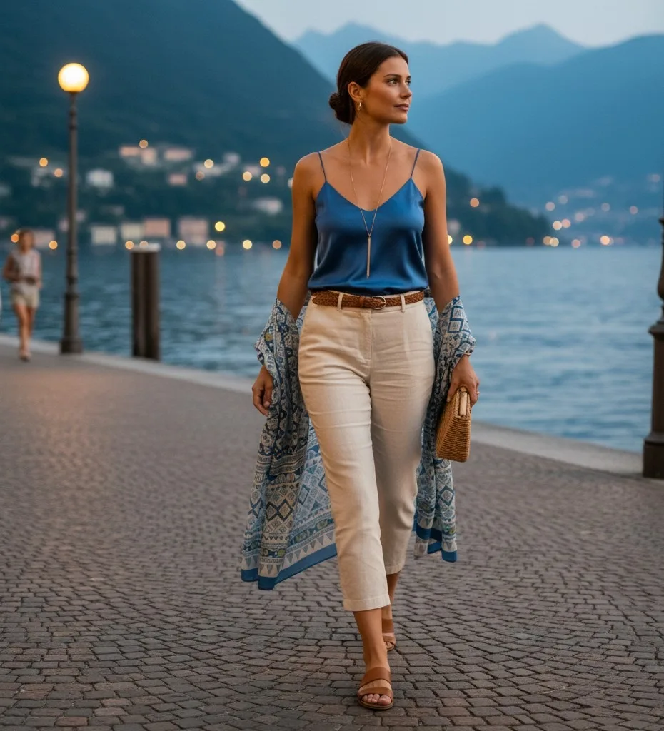 Capri Pants + Silk Camisole