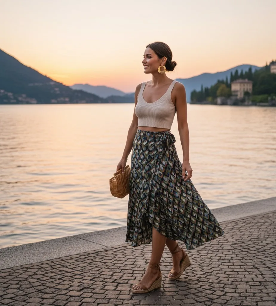 Maxi Wrap Skirt + Crop Top