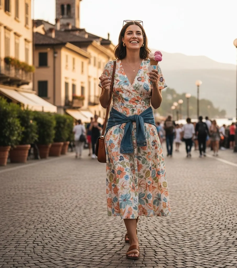 Lightweight Midi Dress + Denim Jacket
