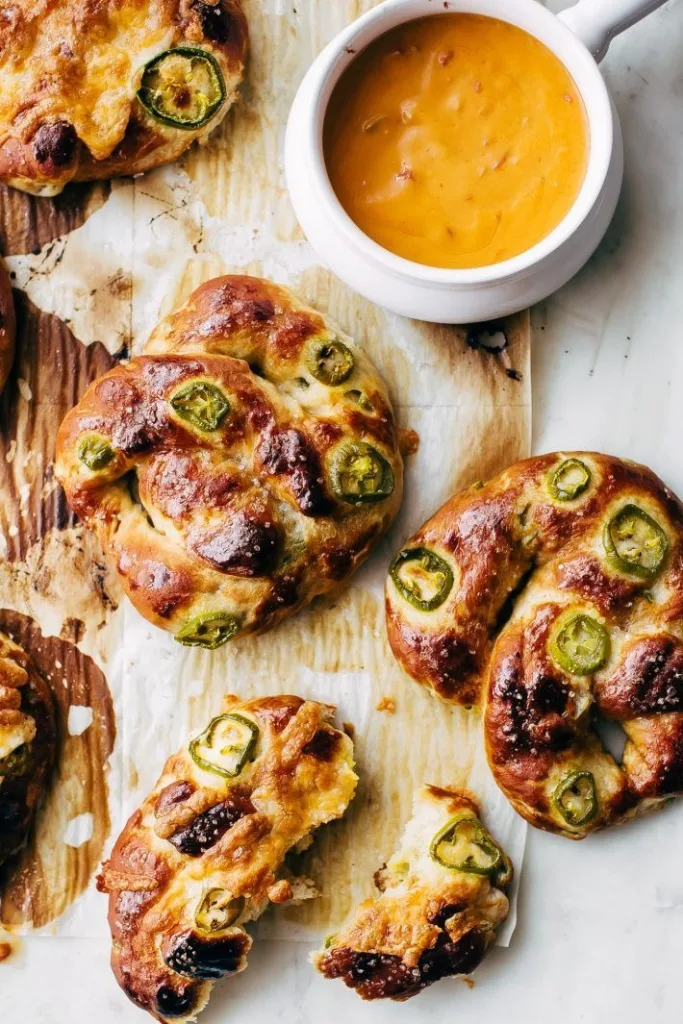 Cheddar Jalapeño Soft Pretzels Recipe