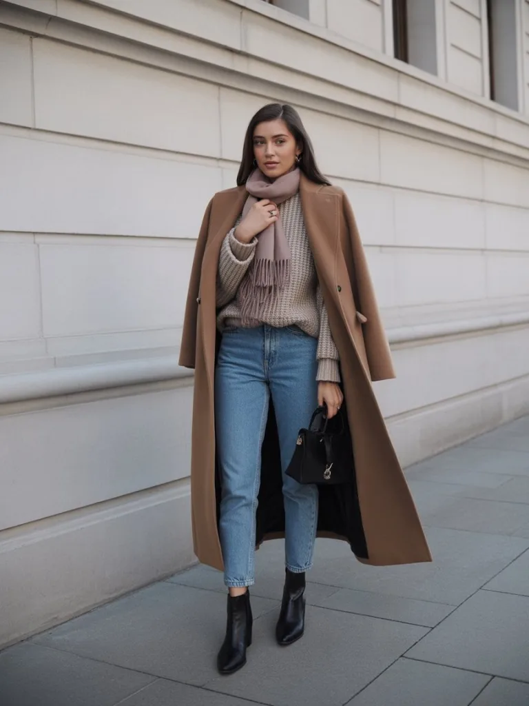 10 Rome Italy Outfit Winter: Stay Stylish and Warm in the Eternal City 2 Cozy Wool Coat with Jeans and Sweater