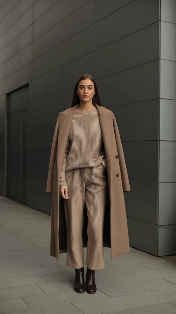 10 Rome Italy Outfit Winter: Stay Stylish and Warm in the Eternal City 10 Monochrome Sweater and Pants Set