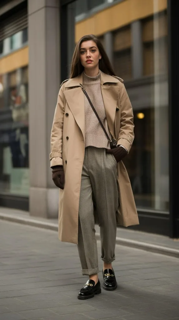 10 Rome Italy Outfit Winter: Stay Stylish and Warm in the Eternal City 8 Trench Coat with Sweater and Trousers
