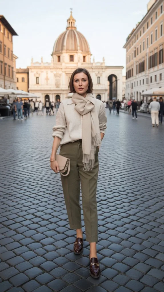 Linen Blouse with Tailored Pants