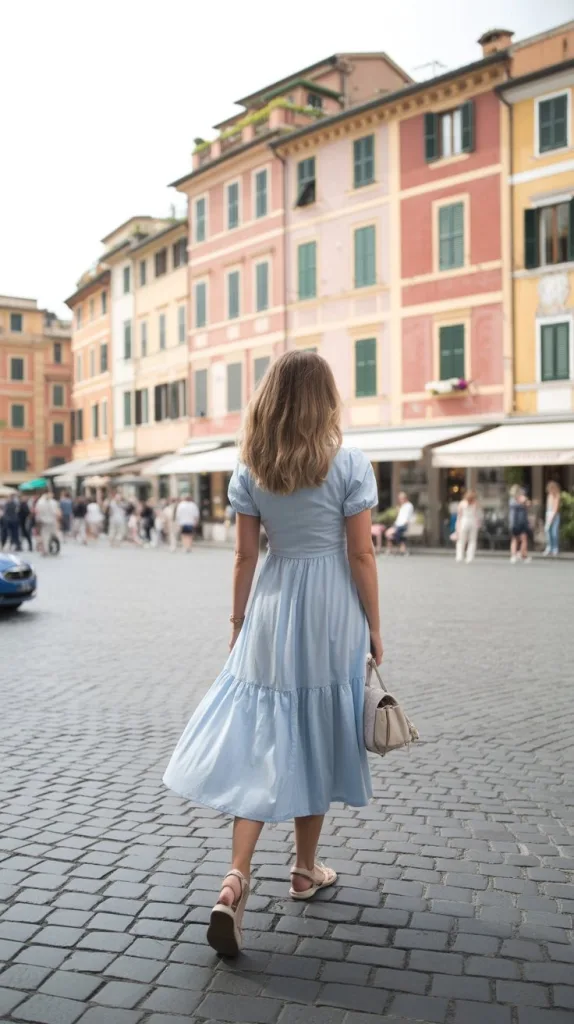 Portofino Italy Outfit: 10 Stylish Looks for Your Riviera Escape 2 Pastel Seaside Midi