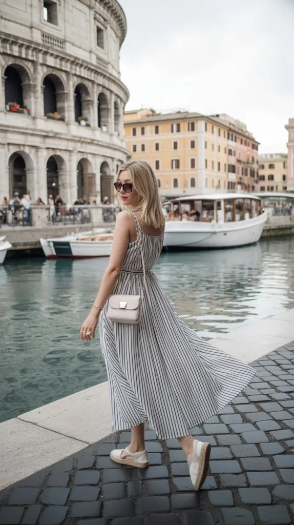 Portofino Italy Outfit: 10 Stylish Looks for Your Riviera Escape 5 Nautical Striped Dress