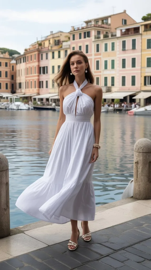 Portofino Italy Outfit: 10 Stylish Looks for Your Riviera Escape 6 White Resort Maxi