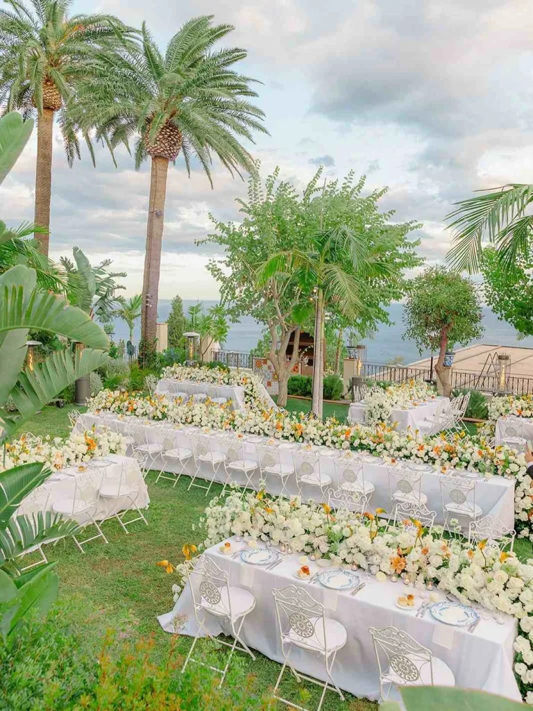 Terraced Garden Reception With Coastal Views