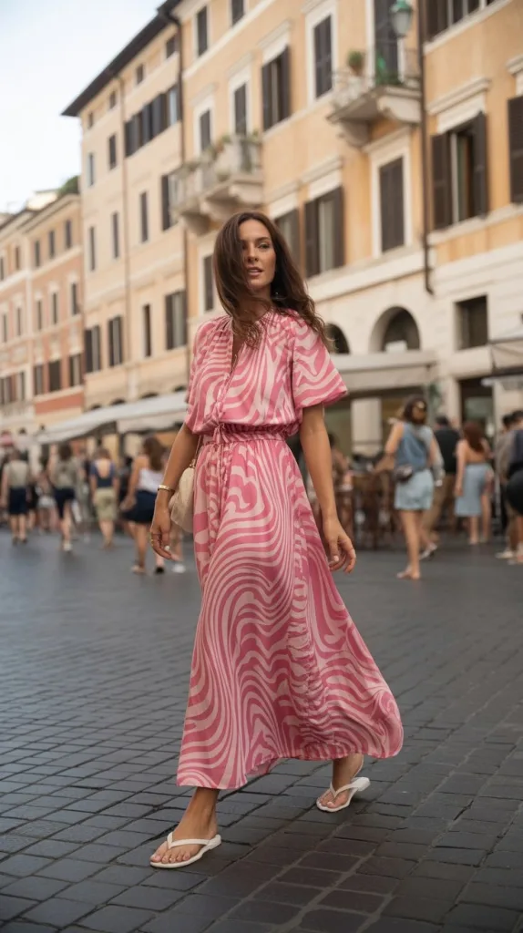 Swirl Maxi Dress & Flip Flops