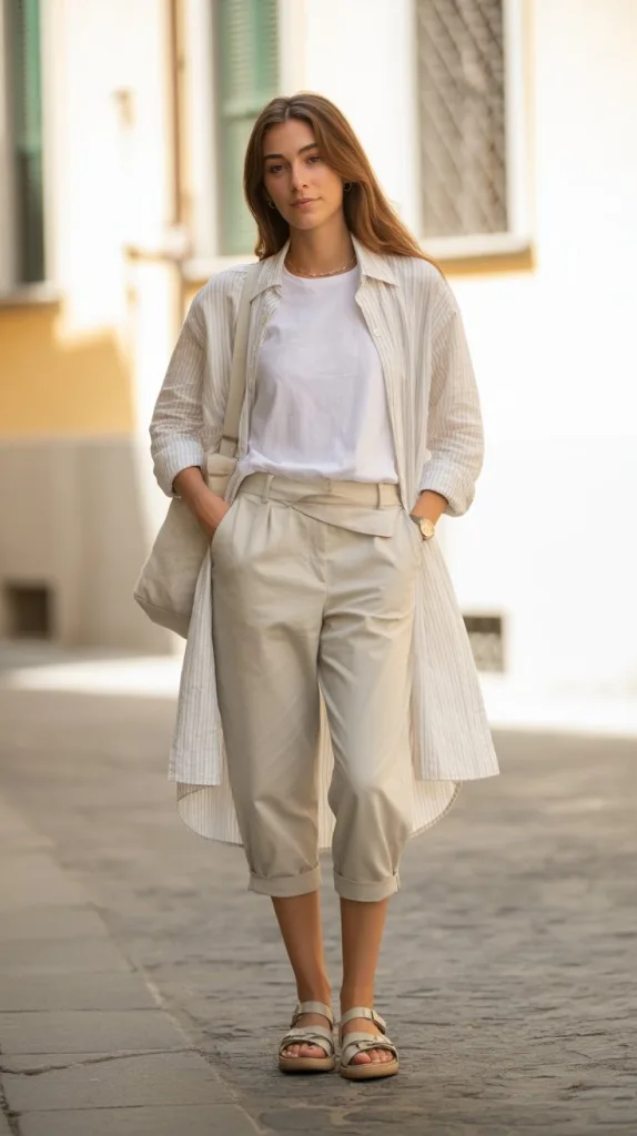Capri Pants with Longline Shirt