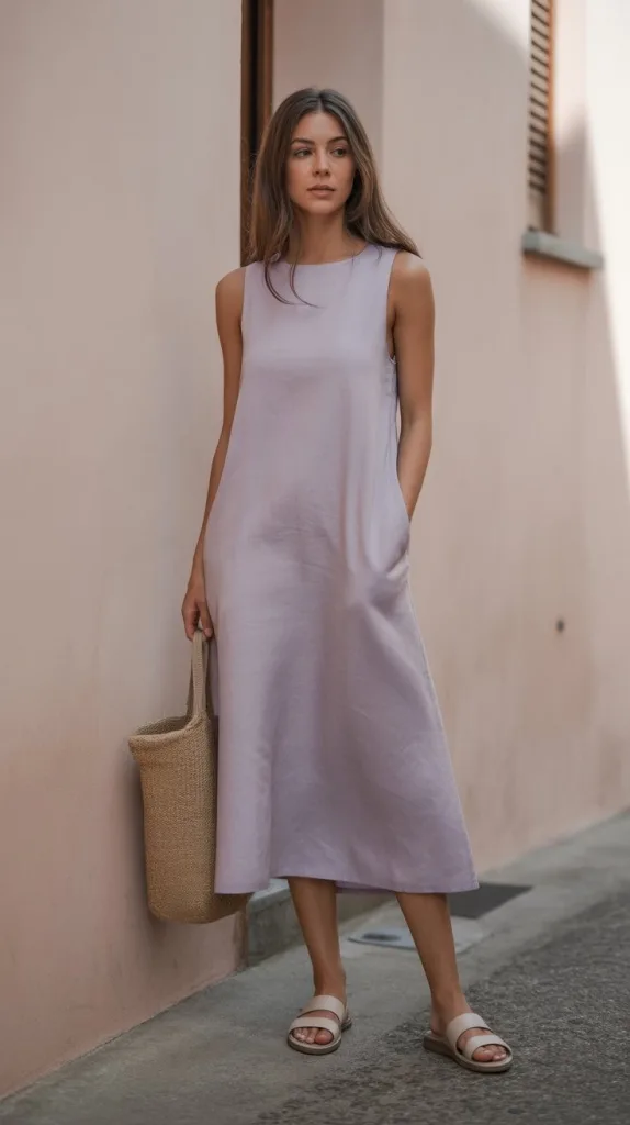Capri-Length Linen Dress