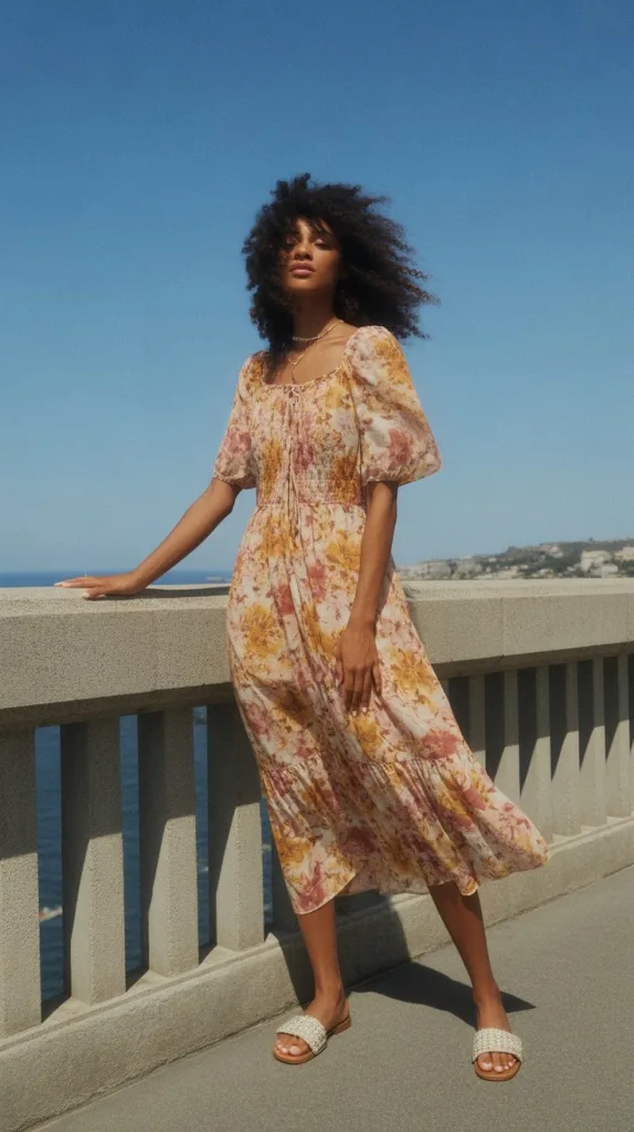 Floral Beach Dress for a Melanin Glow