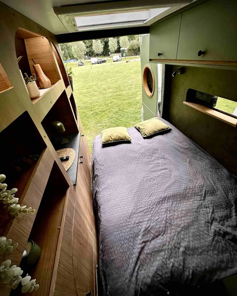 Camping Van: 10 Must-Pack Essentials for Life on the Road 1 Cozy Van Bed Setup