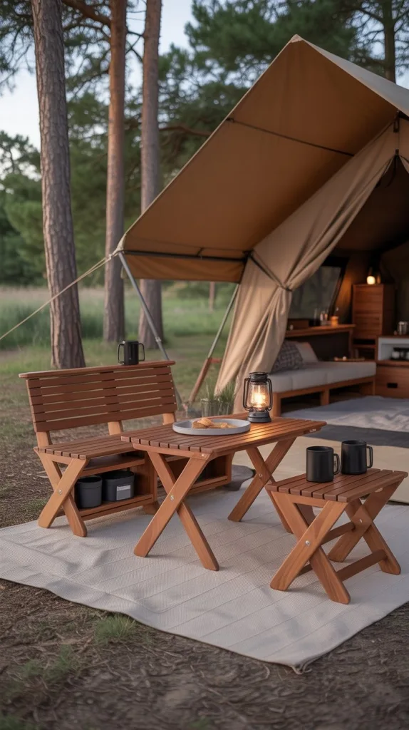 Luxury Camping: 10 Dreamy Setups for a Premium Camping Escape 1 Incorporate Multifunctional Furniture