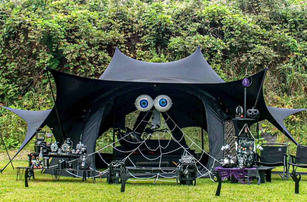 Halloween Camping: 10 Spooky Ideas for a Night in the Woods 4 DIY Spider Web Corners