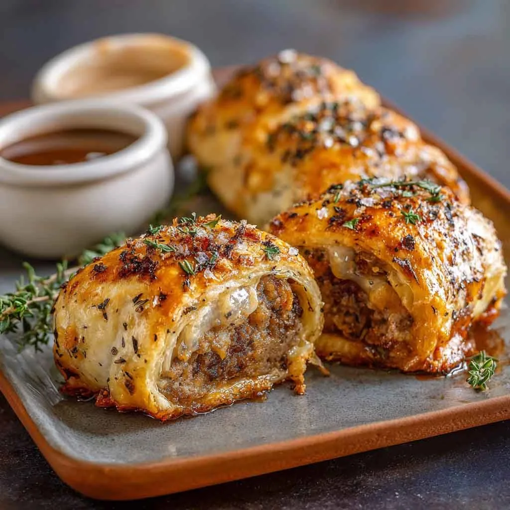 Savory French Onion Sausage Rolls