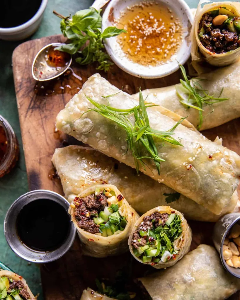 Thai Basil Beef Rolls
