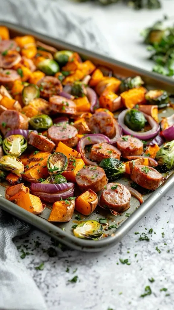 Maple Dijon Roasted Sausage & Veggies