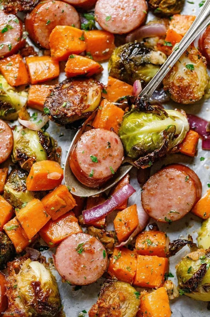 Maple Dijon Roasted Sausage & Veggies