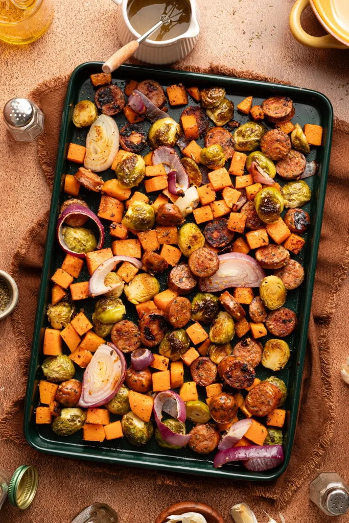 Maple Dijon Roasted Sausage & Veggies