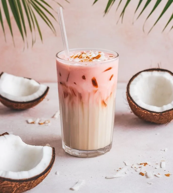 Pink Coconut Iced Latte Recipe