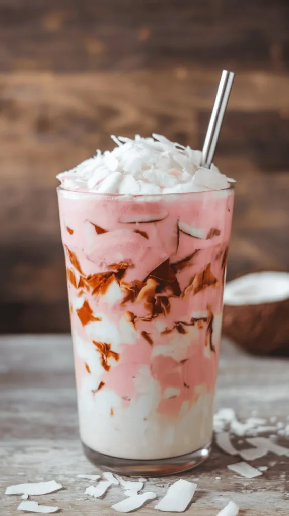 Pink Coconut Iced Latte Recipe