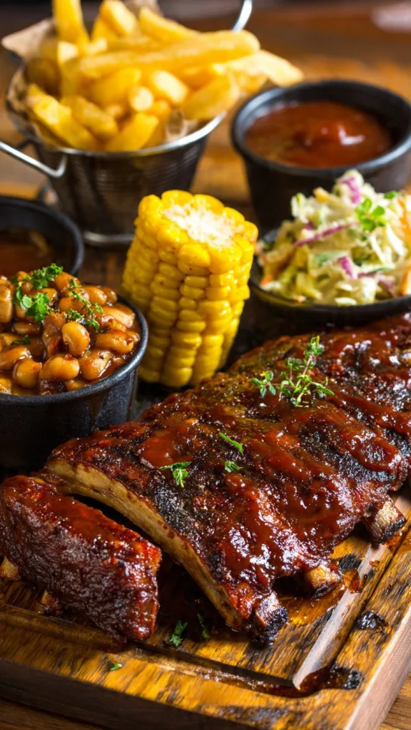 BBQ Ribs with Corn on the Cob