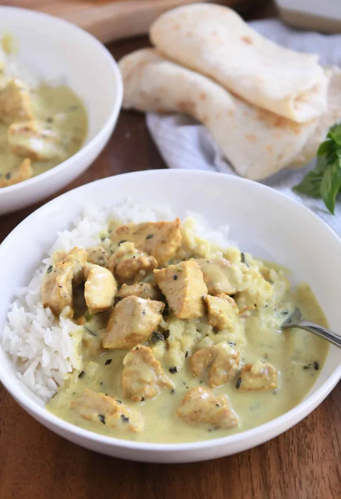 Basil Chicken in Coconut Curry Sauce Recipe 3 Basil Chicken in Coconut Curry Sauce