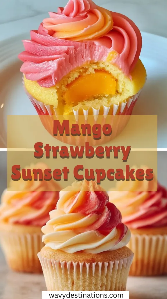 Mango Strawberry Sunset Cupcakes Recipe