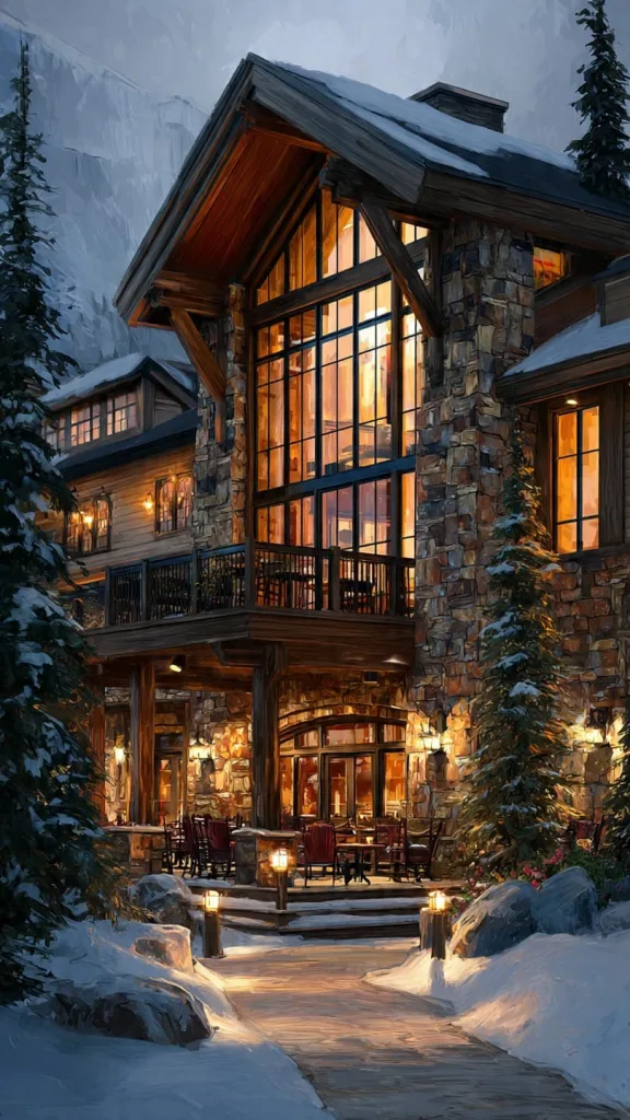 10 Unique Restaurants Exterior Ideas to Create Lasting Impressions 1 Mountain Lodge Restaurants Exterior