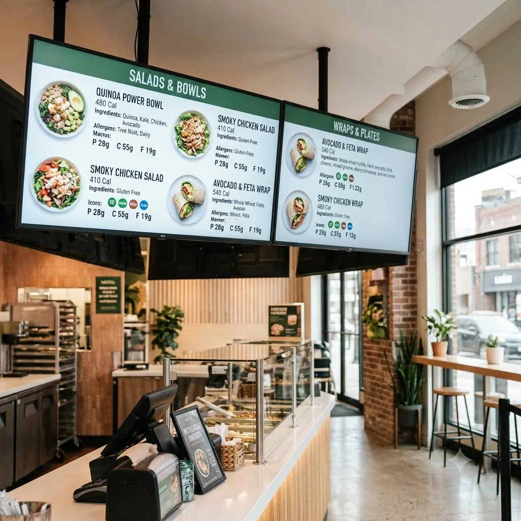 10 Digital Menu Boards Restaurants Improve Modern Dining Today 9 Nutritional Information Menu Boards