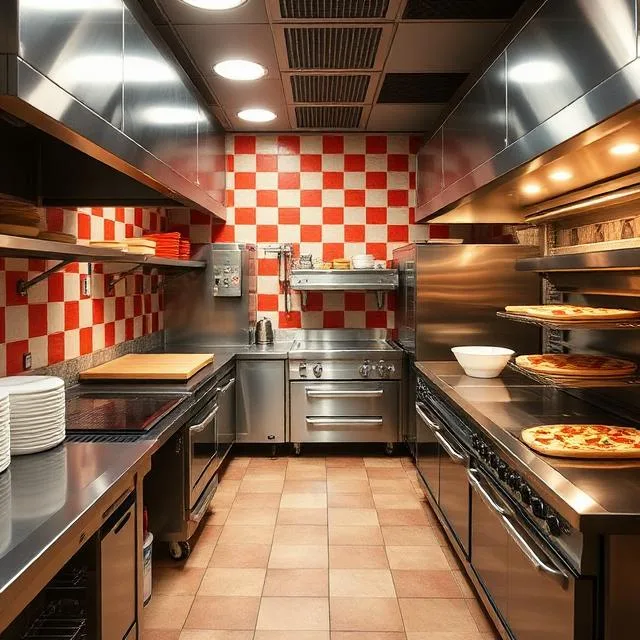 10 Commercial Kitchen Design Restaurants for Smart and Efficient Spaces 10 10. Pizza Restaurant Kitchen with Dedicated Stations