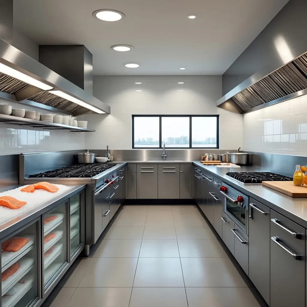 10 Commercial Kitchen Design Restaurants for Smart and Efficient Spaces 9 Seafood Restaurant Kitchen for Fresh Preparation