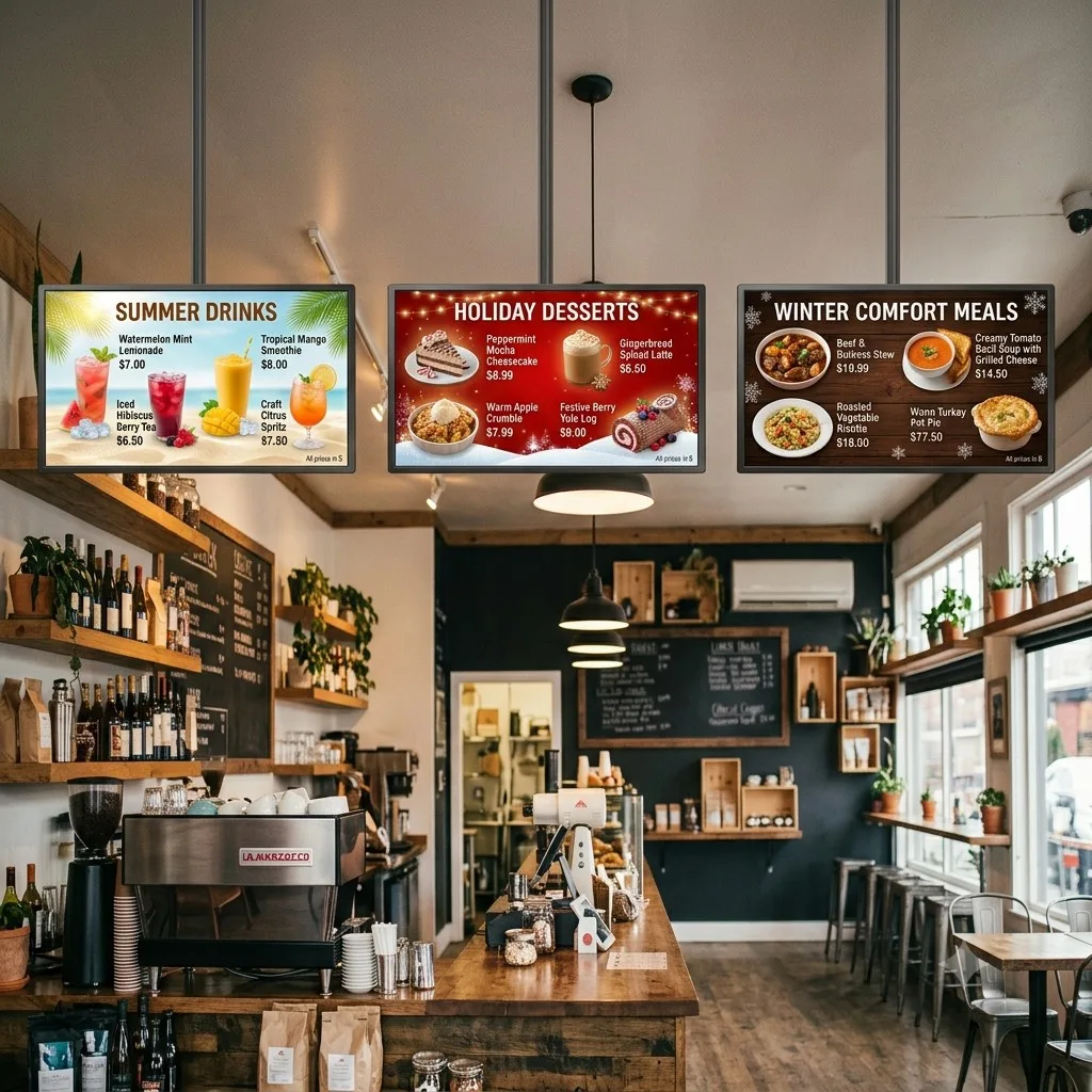 10 Digital Menu Boards Restaurants Improve Modern Dining Today 10 Seasonal Menu Highlight Boards