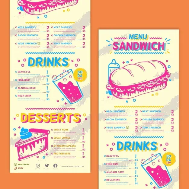 10 Best Carta de Menu Restaurants Design Ideas to Inspire 7 Colorful Family Restaurant Menu