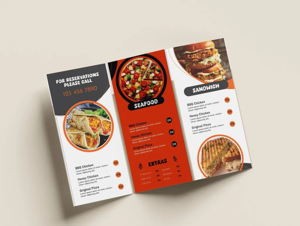 10 Best Carta de Menu Restaurants Design Ideas to Inspire 9 Foldable Tri-Fold Menu Design