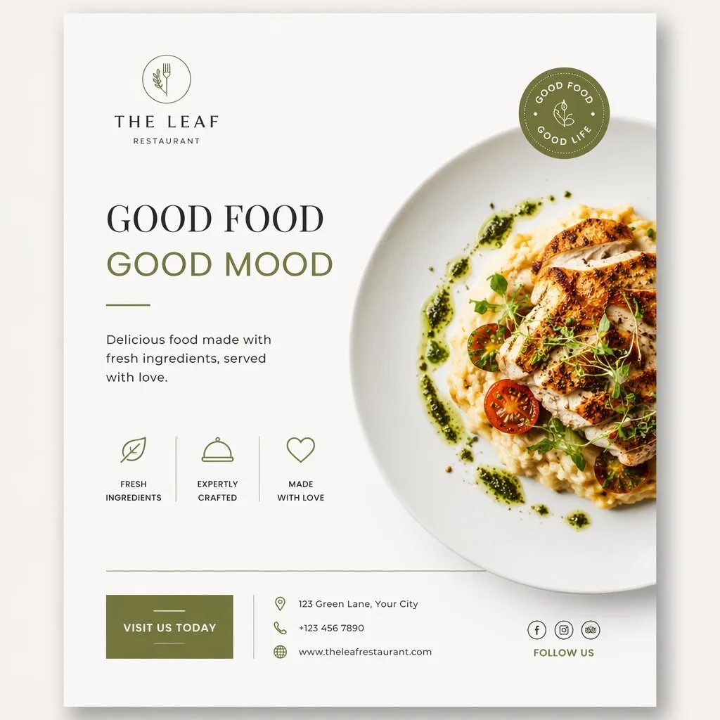 10 Restaurants Flyer Design Ideas That Attract More Customers 1 Minimalist Restaurants Flyer Design
