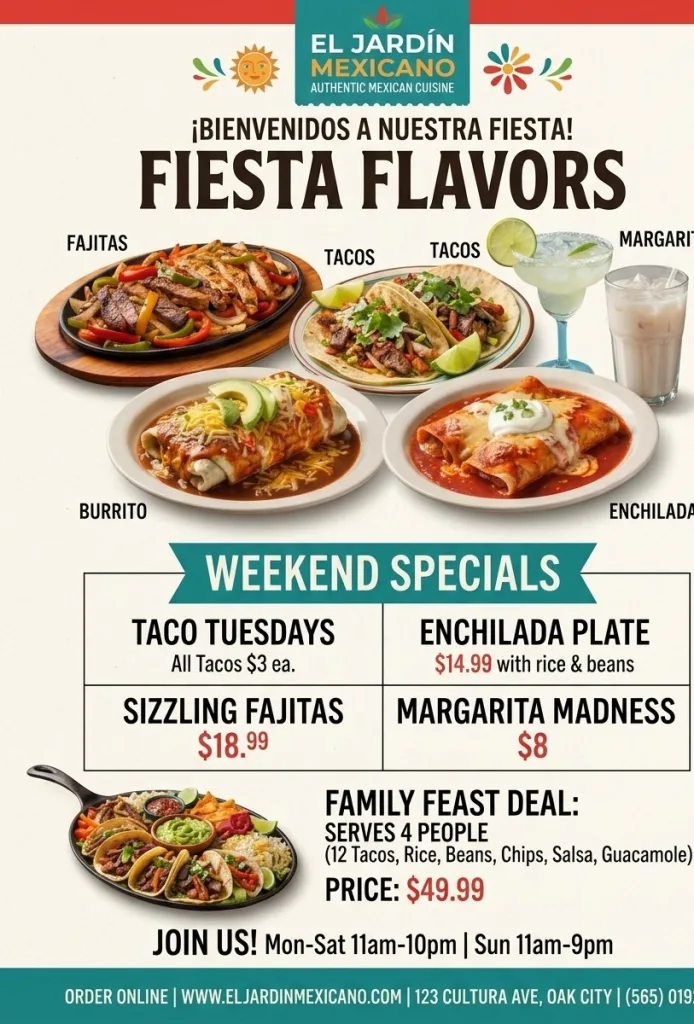 10 Restaurants Flyer Design Ideas That Attract More Customers 9 Mexican Restaurant Flyer Design