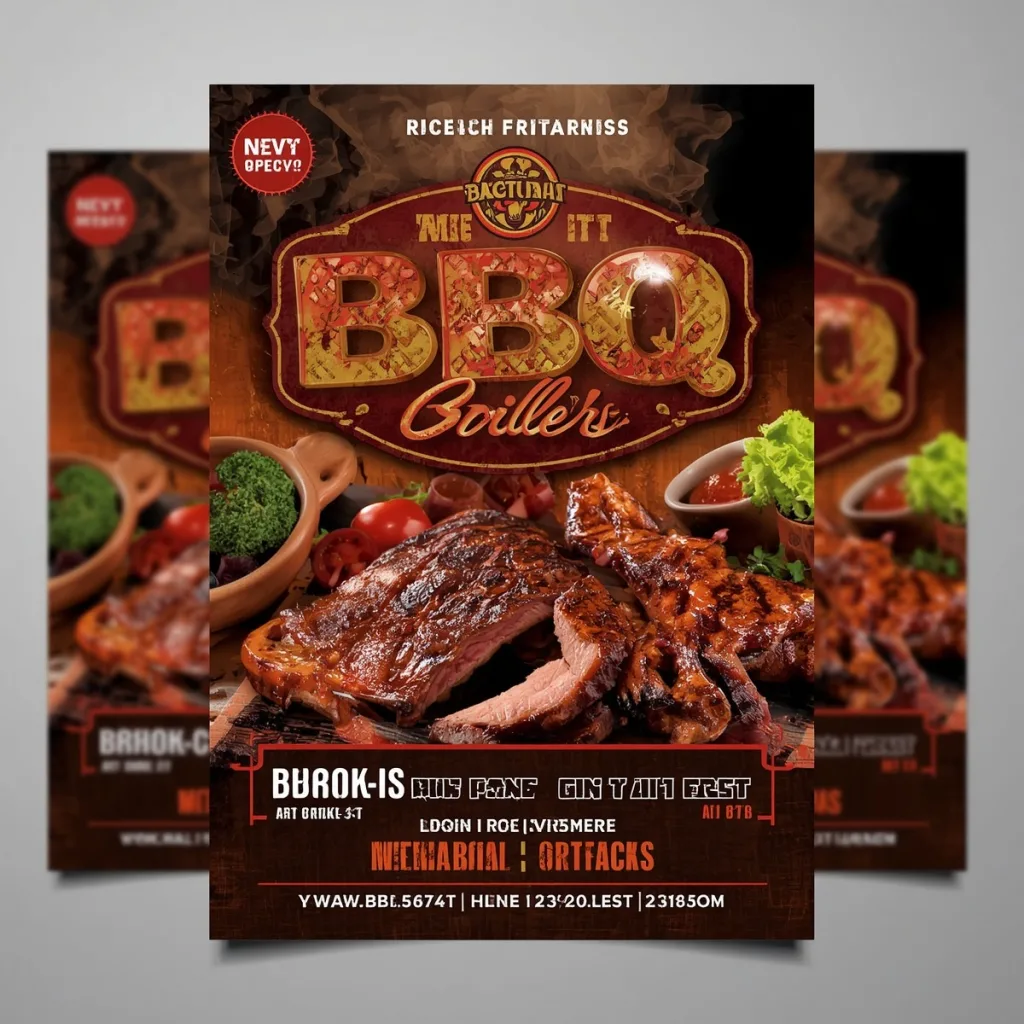 10 Restaurants Flyer Design Ideas That Attract More Customers 8 BBQ Restaurant Flyer Design