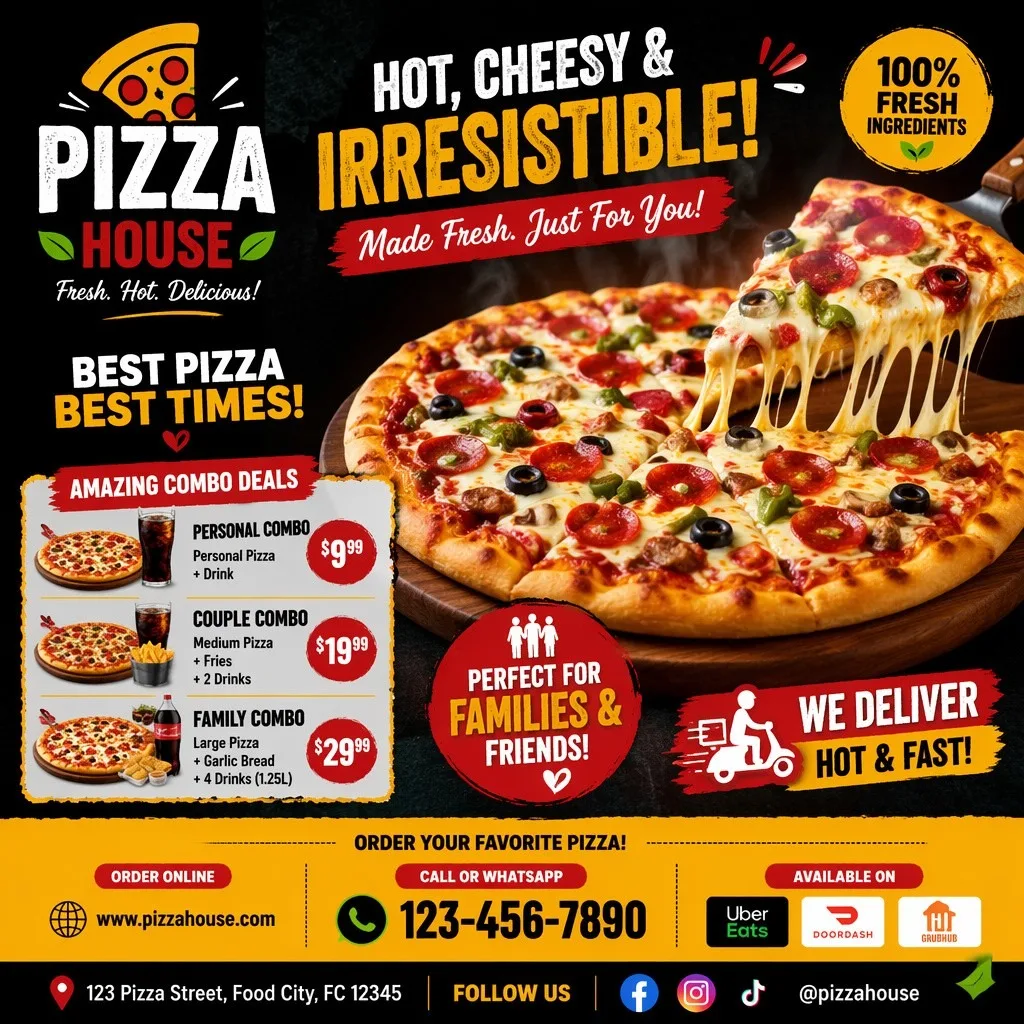 10 Restaurants Flyer Design Ideas That Attract More Customers 7 Pizza Restaurants Flyer Design