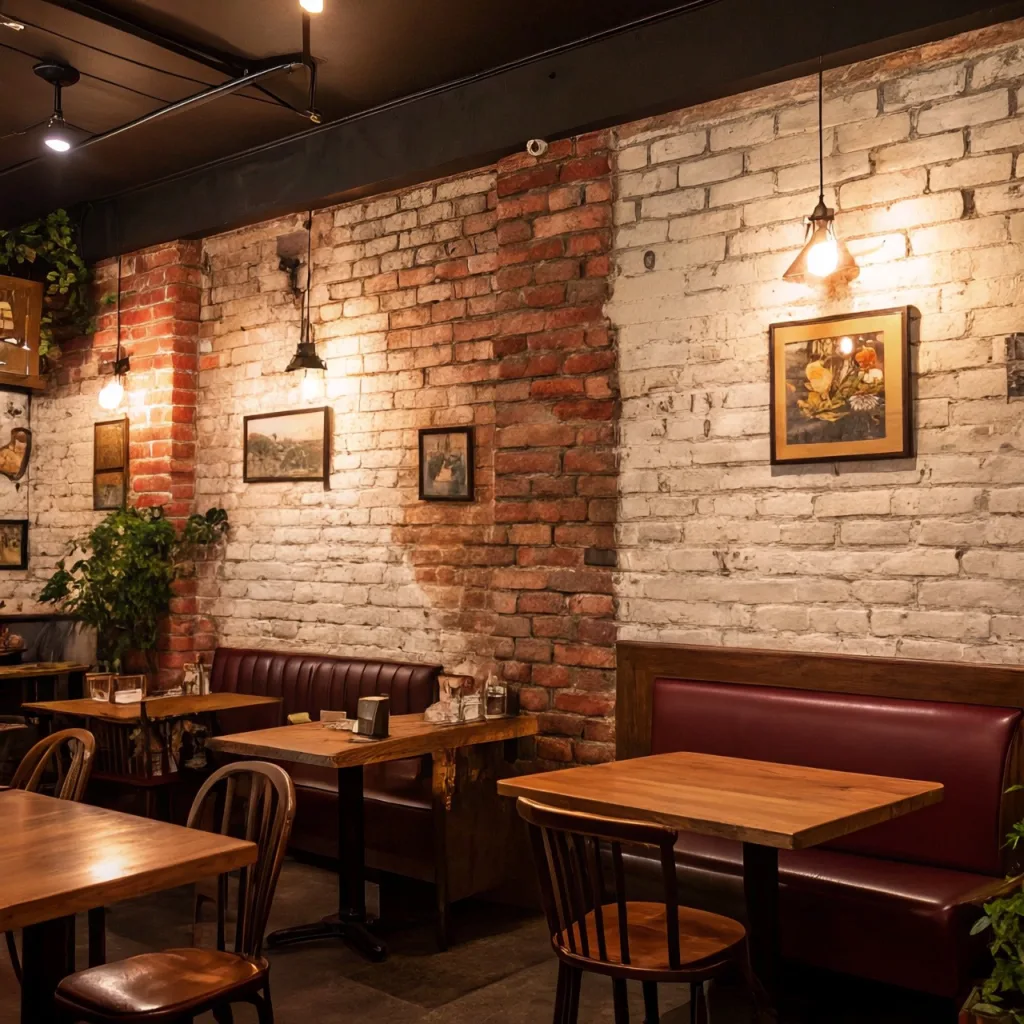 Exposed Brick Wall Restaurants Background