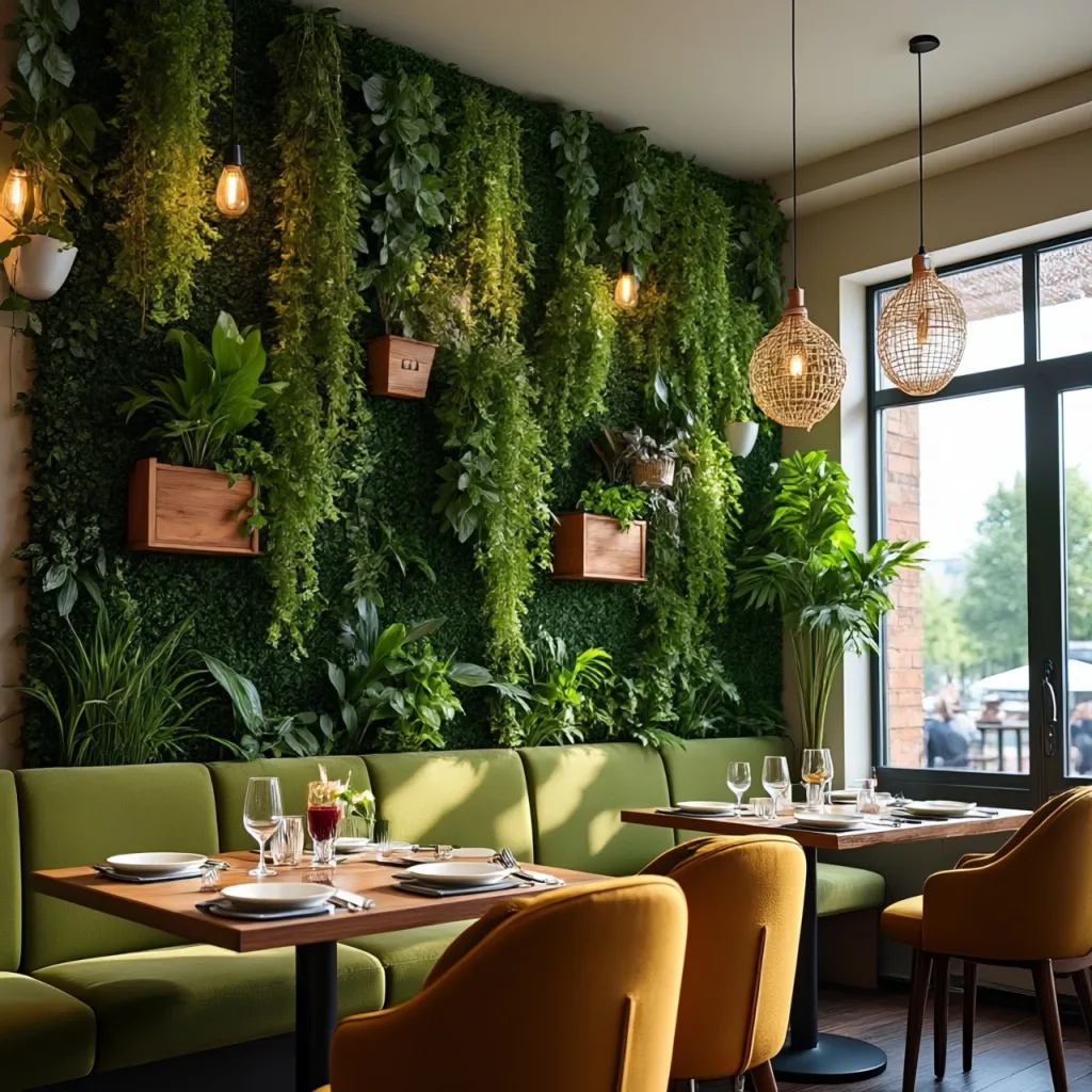 Green Wall Restaurants Background