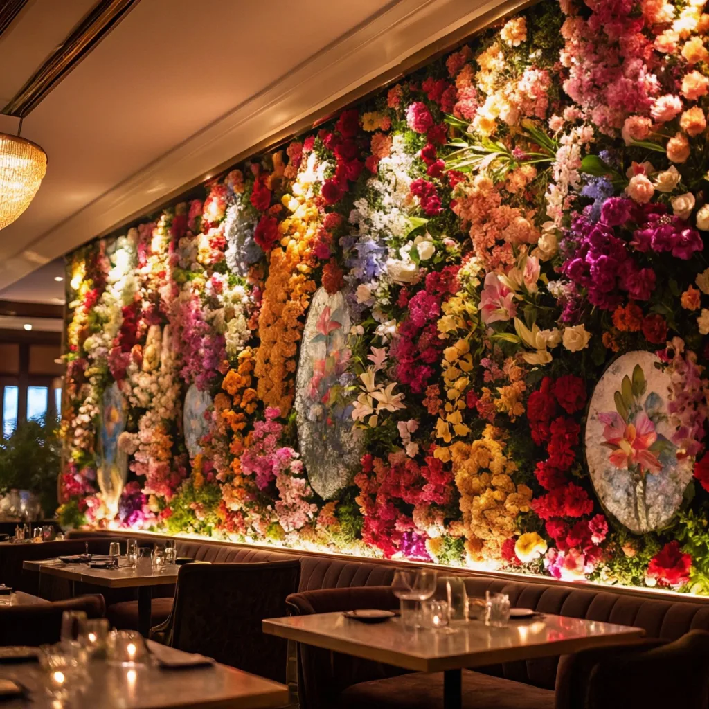 Floral Wall Restaurants Background