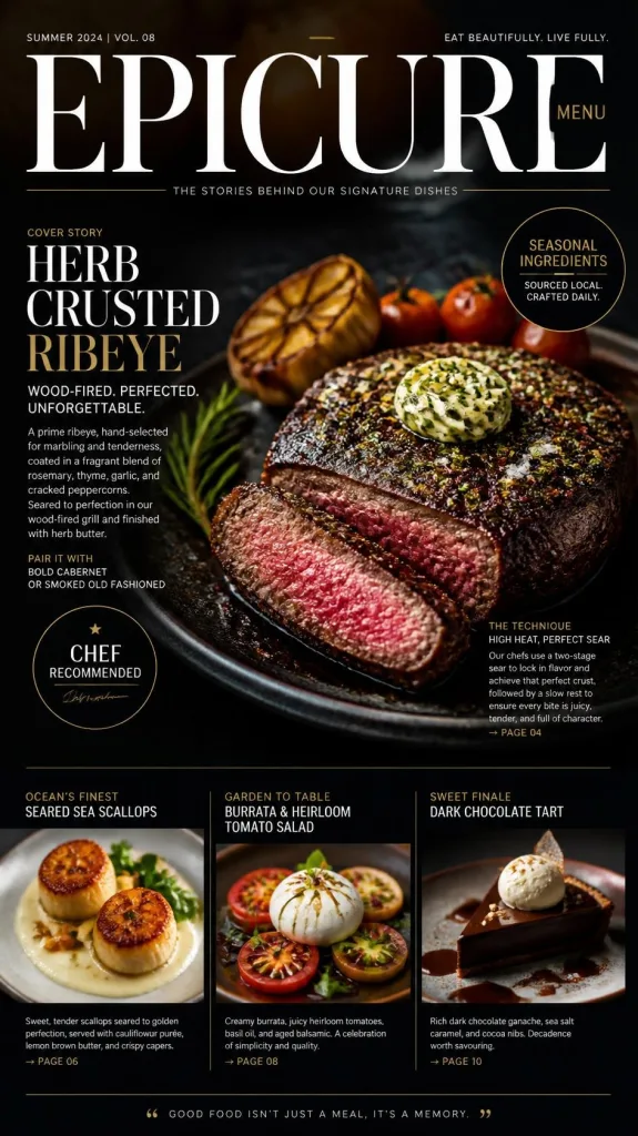 Magazine Cover Menu