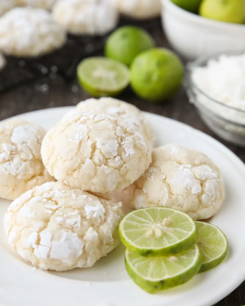 Coconut Key Lime Crinkle Cookies